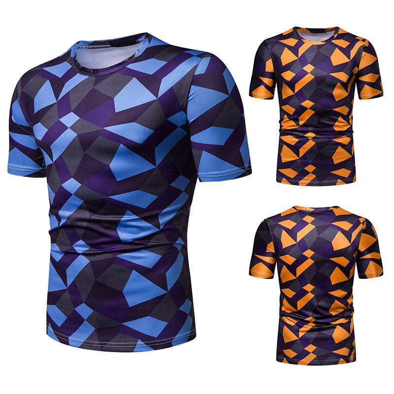 New summer men's camouflage print short-sleeved European size T-shirt TX51