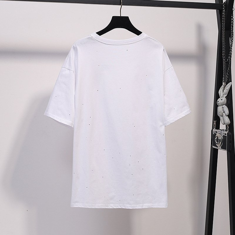 2022 autumn and winter new extra large size women's 300 kg fat mm thin round neck T-shirt loose long-sleeved bottoming shirt