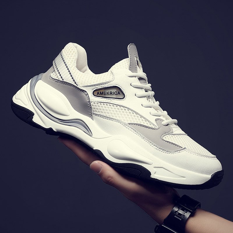 Men's shoes autumn new men's trendy mesh sneakers trendy breathable white shoes