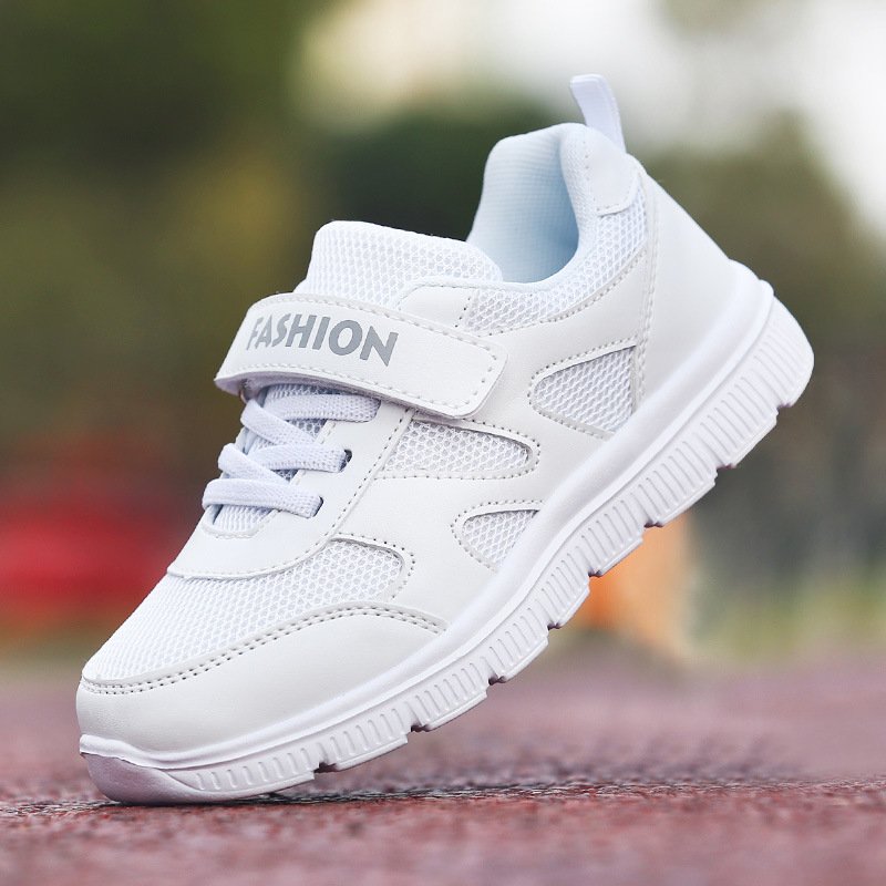 Cross-border hot style spring new children's sneakers, breathable children's casual students' white shoes