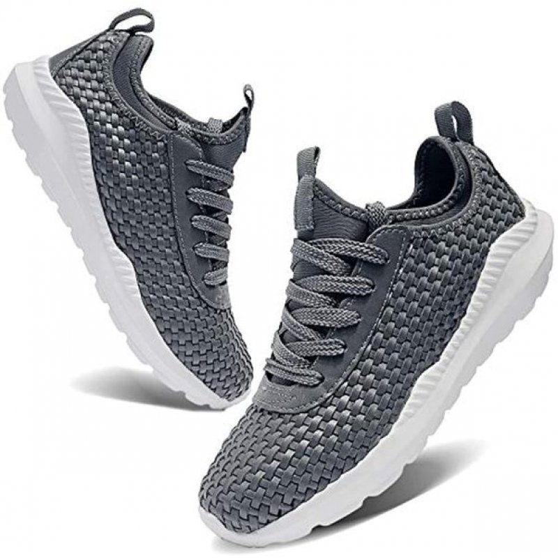 Walking Men and Women Running Shoes Sports Woven Slip Sneakers Casual Basketball Fashion Outdoor Movement Leisure Shoe Grey